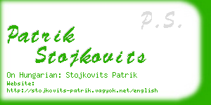 patrik stojkovits business card